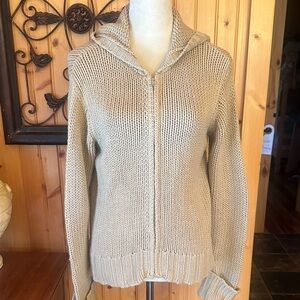 GAP Women's Beige Hooded Cardigan